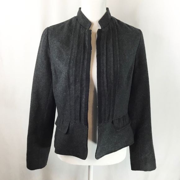 Woman’s Light Weight Jacket Pintucks, Peplum Back, 30% Wool - Picture 2 of 9
